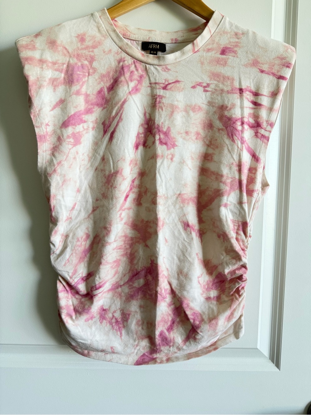 AFRM Tie Dye Pink shoulder pad Top